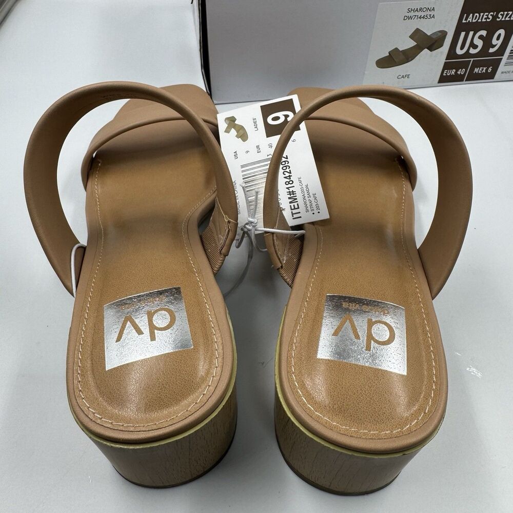New Dolce Vita Sharona Women’s Dual Straps with Block Heel Sandals Cafe Size 9 - Picture 11 of 14